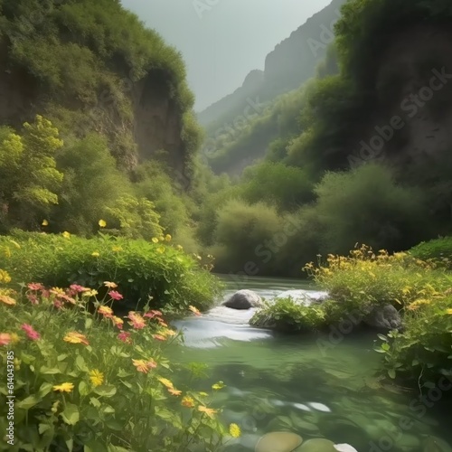 flowers in river