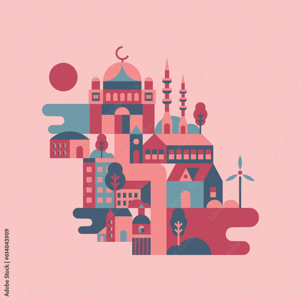 vector illustration of beautiful mosque