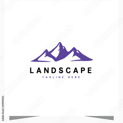 Mountain rock and hills icon simple clean logo design inspiration