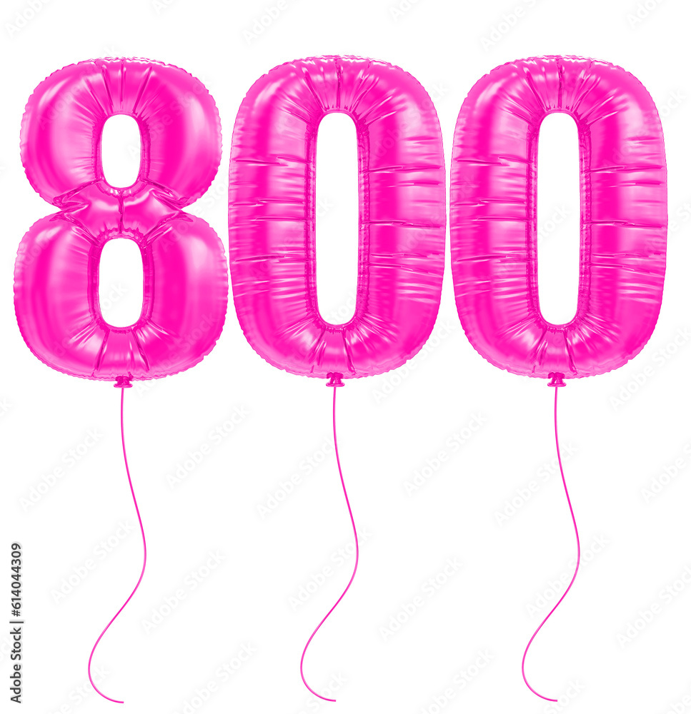 800 Pink Balloons Number