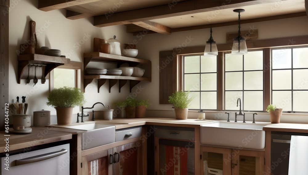 Fototapeta premium Rustic Kitchen | ai-generated