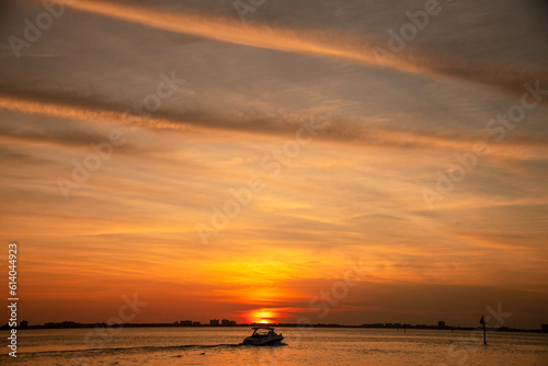 Boat at sunset Florida