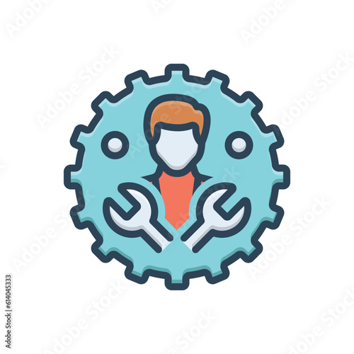 Color illustration icon for mechanics 