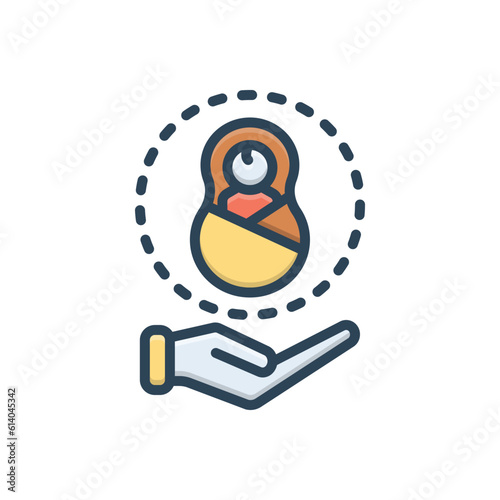Color illustration icon for adopted 