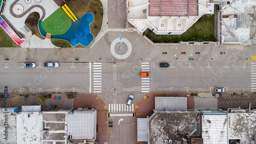 pedestrian sense dron at intersection