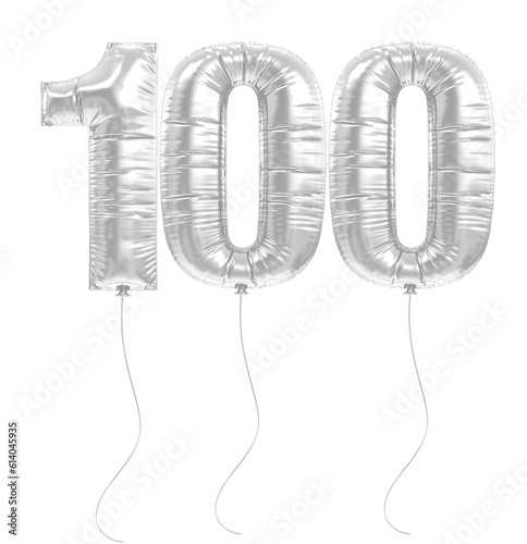 100 Silver Balloons