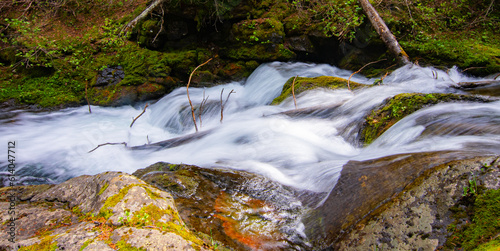 River flowing over rocks photo