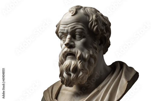 Illustration of the sculpture of Socrates. The Greek philosopher. Socrates is a central figure in the history of Ancient Greek philosophy.