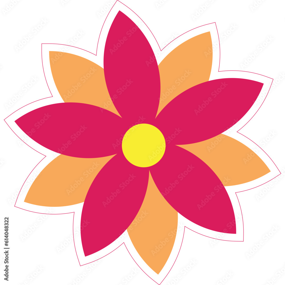 Springtime stickers, magnets collection with decorative floral design Springtime stickers, magnets collection with decorative floral design