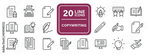 Copywriting line icons. Editable stroke. For website marketing design, logo, app, template, ui, etc. Vector illustration.