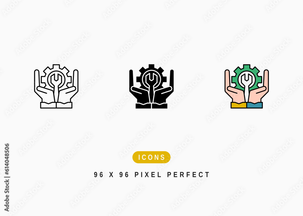 Technical Support Icon. Customer Help Service Symbol Stock Illustration. Vector Line Icons For UI Web Design And Presentation Technical Support Icon. Customer Help Service Symbol Stock Illustration. Vector Line Icons For UI Web Design And Presentation