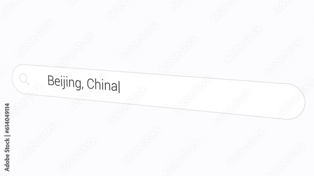 Beijing, China On Search Box - Global City And Home To Many National Monuments And Museums. - close up Beijing, China On Search Box - Global City And Home To Many National Monuments And Museums. - close up
