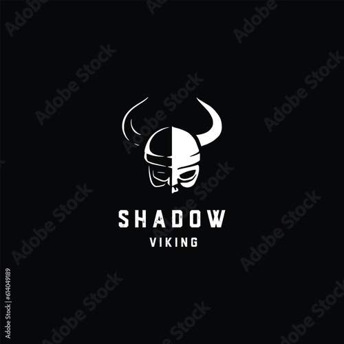 Modern viking face icon logo design inspiration template