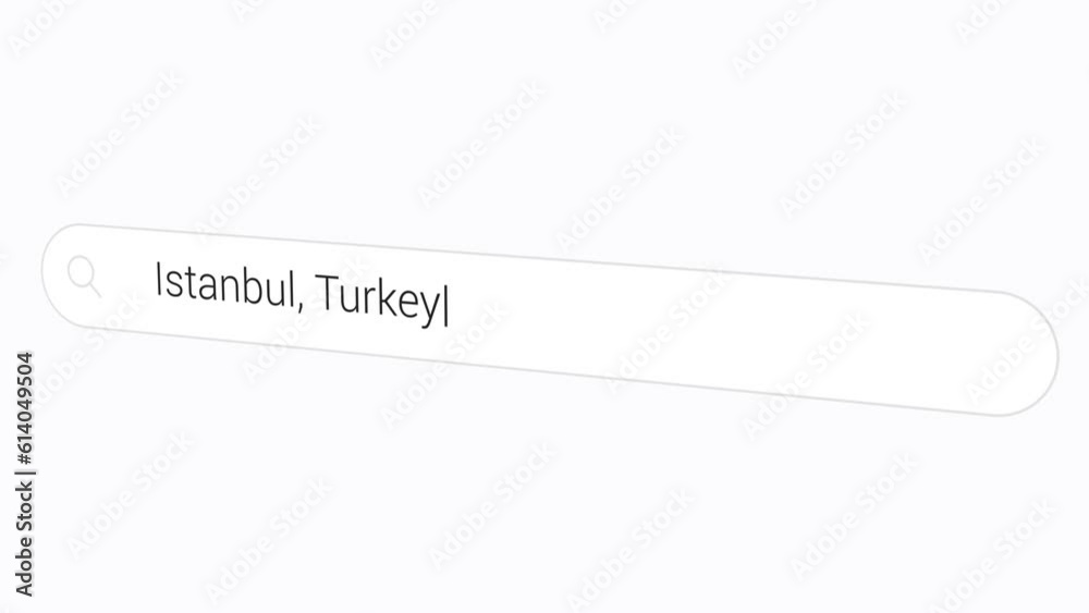 Typing Istanbul, Turkey On Search Field - Computer Program - City Sraddles Europe And Asia. - closeup Typing Istanbul, Turkey On Search Field - Computer Program - City Sraddles Europe And Asia. - closeup