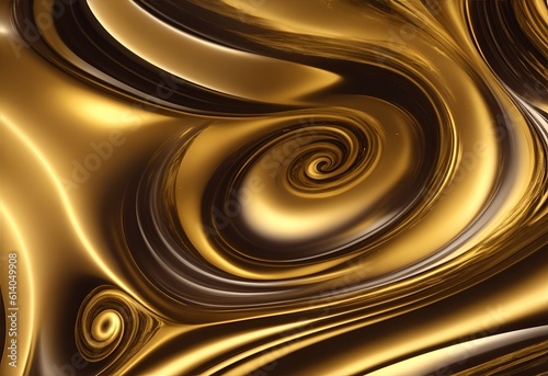 Abstract gold chocolate swirl background. Generative AI