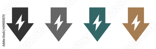 Energy reduction vector flat icons set