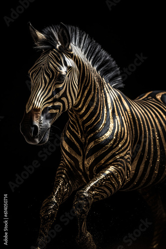 Aesthetic photo of Zebra with black golden details © Annika