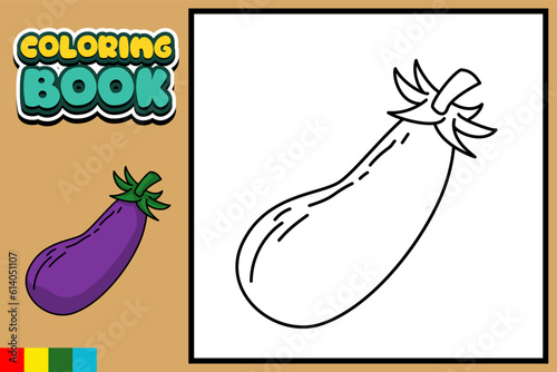 coloring book for kids eggplant