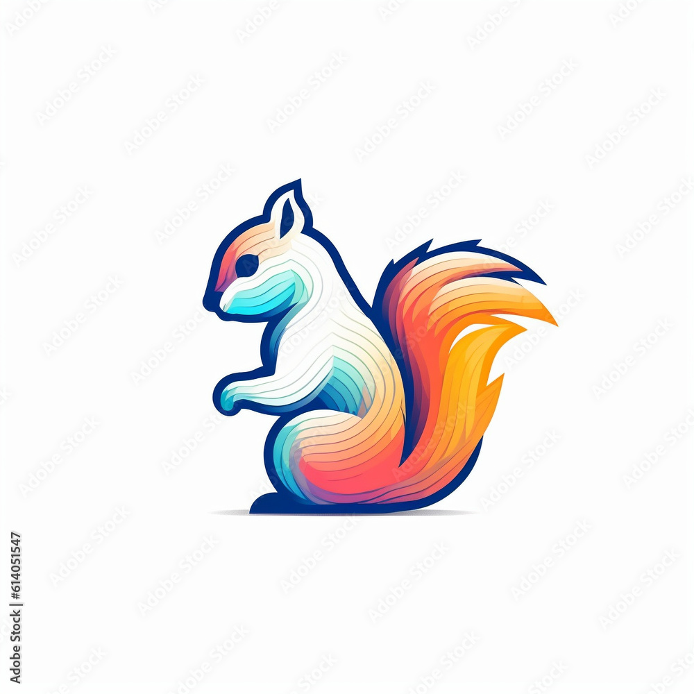 Fototapeta premium A vector icon capturing the lively spirit of a [squirrel] in modern line art style created with generative AI software