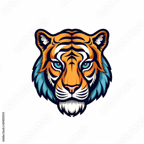 A vector icon illustrating a  tiger   designed in a modern line art style created with generative AI software