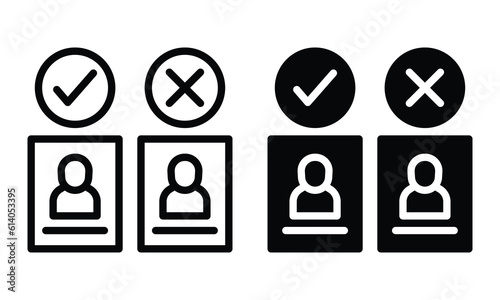 Candidates selection icon with outline and glyph style.