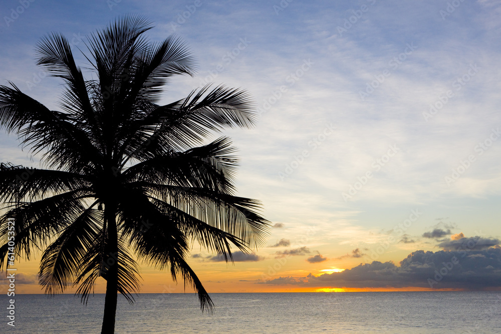 sunset over caribbean sea barbados