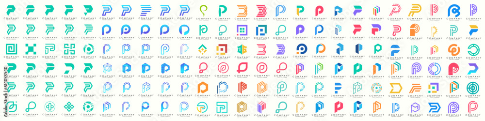 mega collection letters P logo design. modern creative monogram icon design inspiration. mega collection letters P logo design. modern creative monogram icon design inspiration.