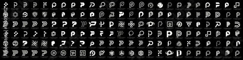 mega collection letters P logo design. modern creative monogram icon design inspiration.