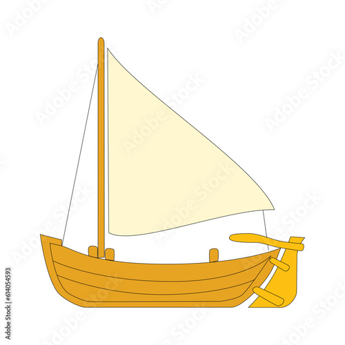 Sailboat icon. Sea life ecosystem fauna and ocean theme. Isolated design. Vector illustration