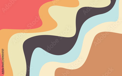 Vintage Minimal Colorful Drawn Wavy Abstract Background Design . Best For Fabric , textile , tiles , Banner, Presentation Or Poster Template Free Vector