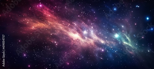 Outer space cosmos galaxy background. Science cosmic nature system. Generative AI technology.