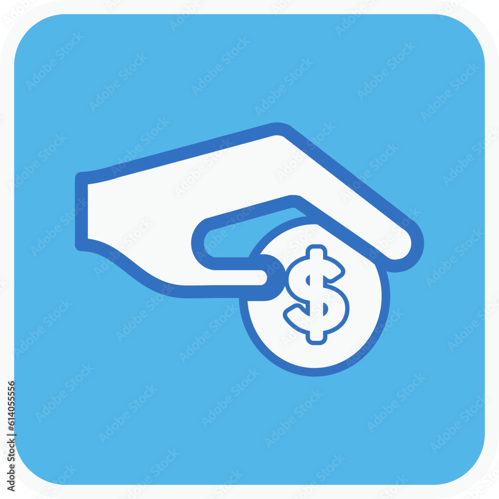 save money flat icon in square. save money flat icon in square.