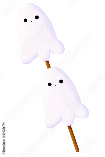 Skewered grilled squid