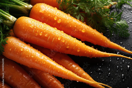 Close up of organic fresh bunch of carrots from the farm.