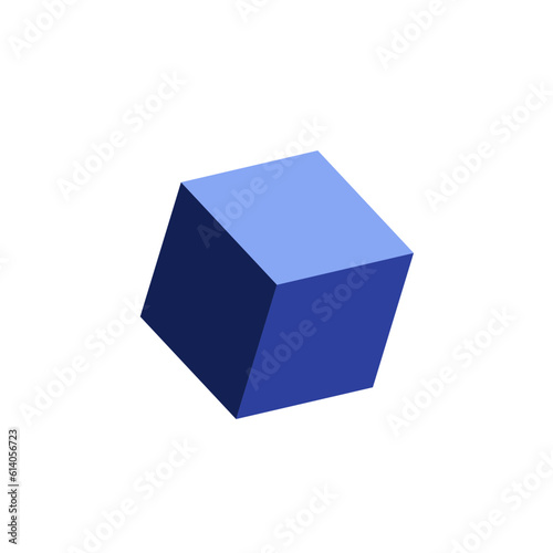 blue cube isolated on white