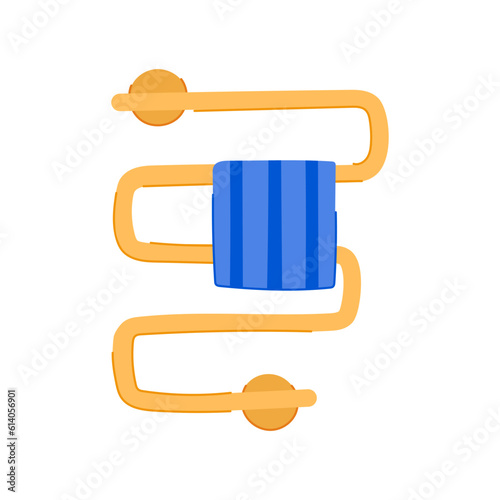 bathroom heater towel cartoon. radiator wall, house home bathroom heater towel sign. isolated symbol vector illustration