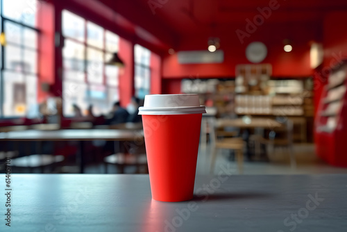 Red coffee cup mock up