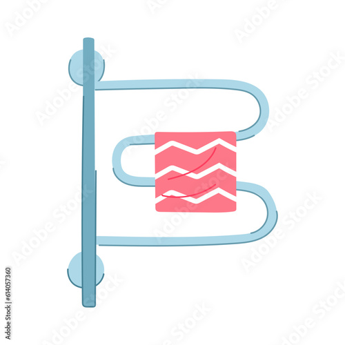 house heater towel cartoon. home rail, chrome metal house heater towel sign. isolated symbol vector illustration