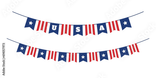 United States of America flag vector element for United States of America national holiday on transparent background
