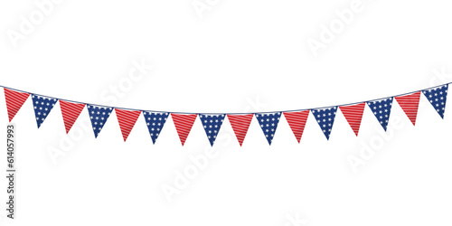 United States of America flag vector element for United States of America national holiday on transparent background