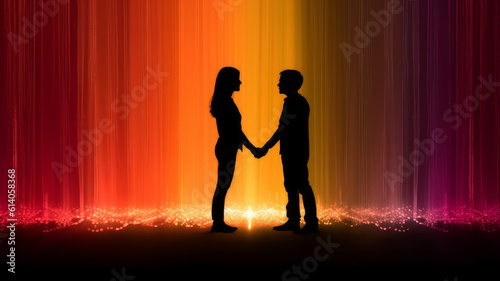 silhouette of a couple in a heart