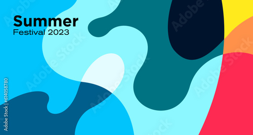 Vector colorful abstract fluid background for summer festival 2023