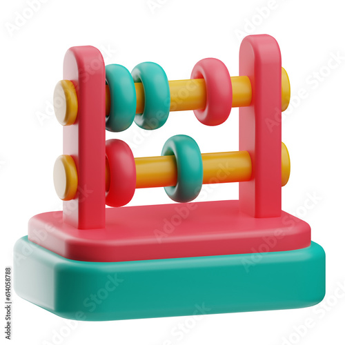 kindergarten abacus illustration 3d