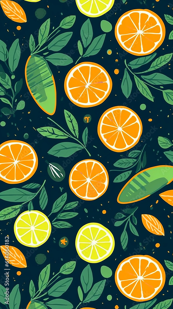 citrus pattern. Generative AI	