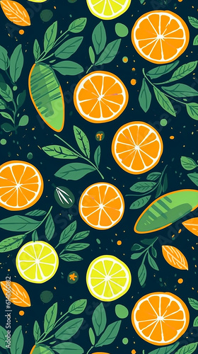 citrus pattern. Generative AI 