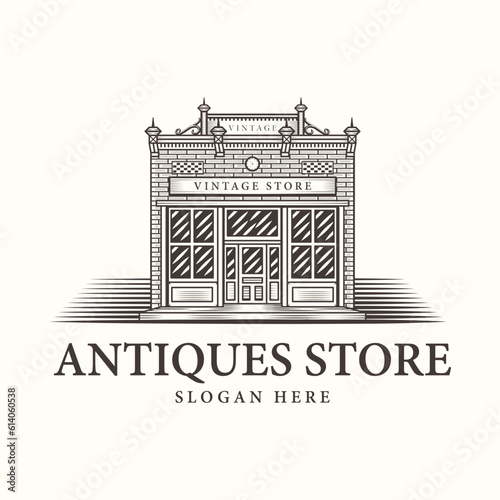 Antiques store vintage logo