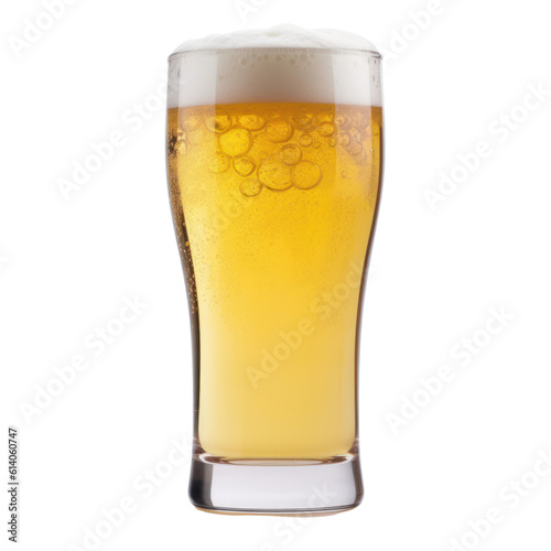 glass of beer isolated on transparent background cutout