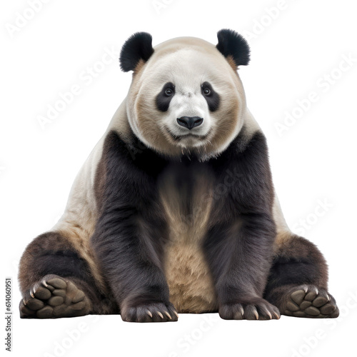 close up of a panda isolated on transparent background cutout