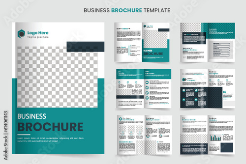 Brochure template layout design and corporate company profile minimal 12-page brochure template design
