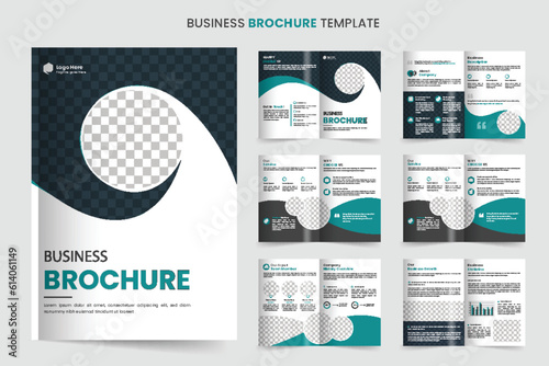 Brochure template layout design and corporate company profile minimal 12-page brochure template design